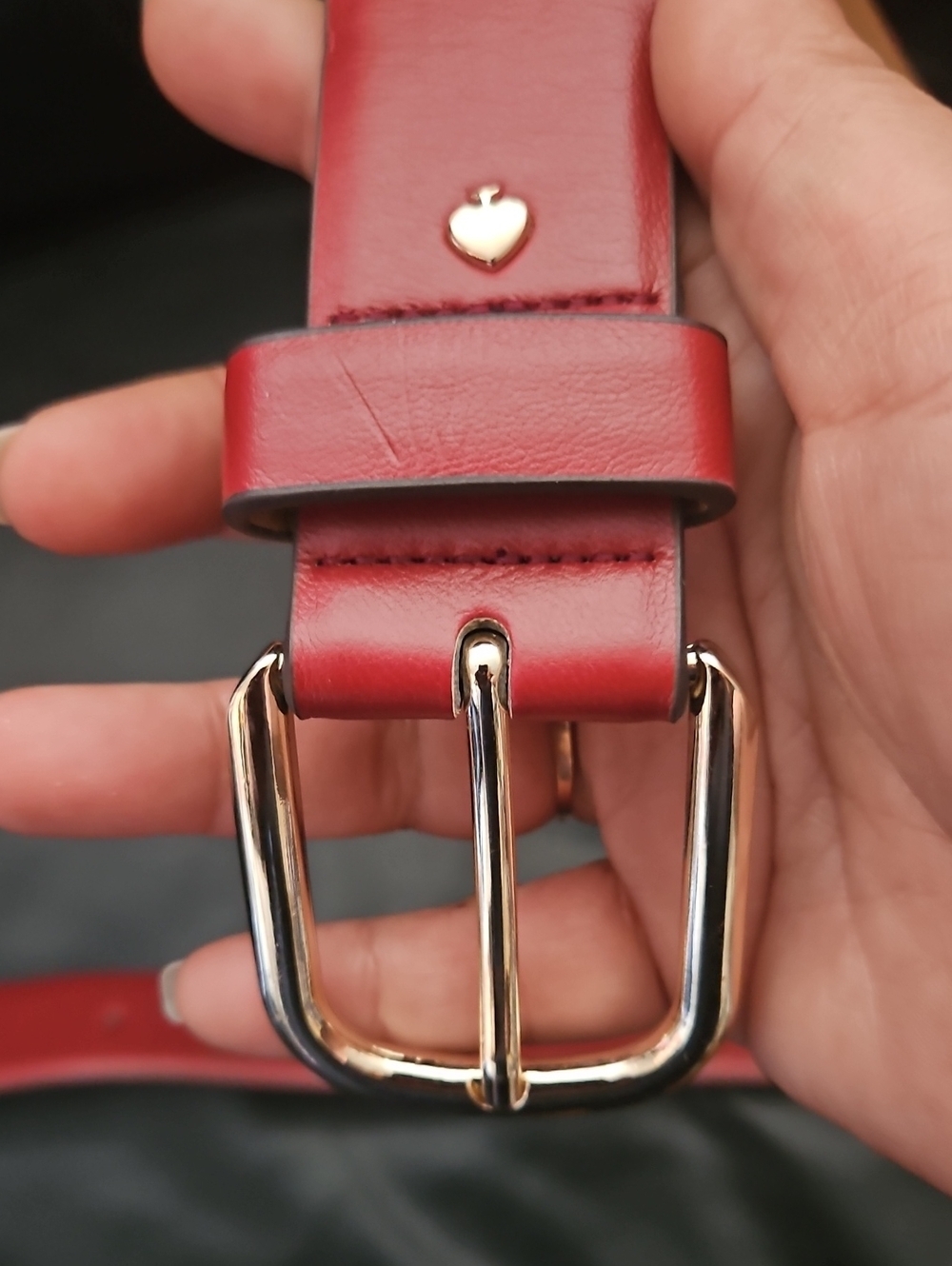 Kate Spade New York 100% Brown Leather Belt with Gold Buckle 7 Adjustable Loop - Picture 10 of 10